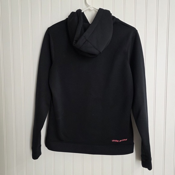 Under Armour Hooded Sweatshirt Hoodie Black Womens Small Semi Fitted - Picture 6 of 9